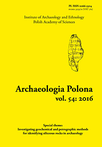 					View Vol. 54 (2016): Investigating Geochemical and Petrographic Methods for Identifying Siliceous Rocks in Archaeology
				